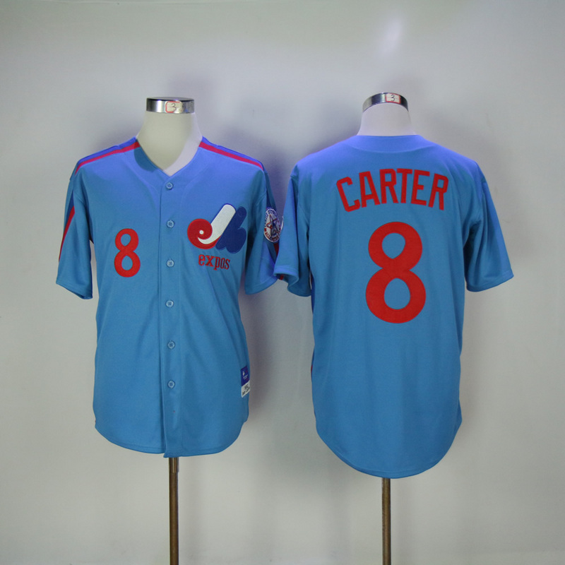 2017 MLB Montreal Expos #8 Carter Blue Throwback Jerseys->new york yankees->MLB Jersey